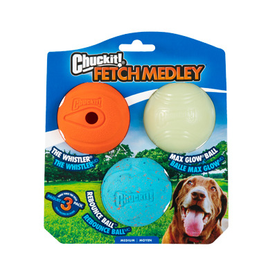 Chuckit 夜光風哨超彈球mix3入組