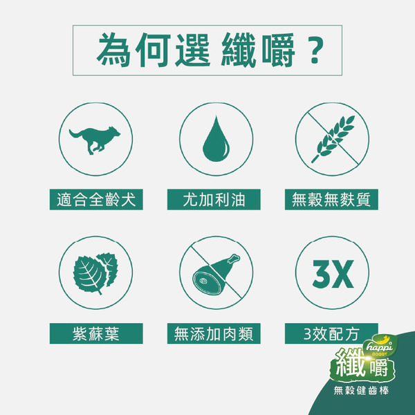 Happi Doggy 咀嚼健齒棒 牛奶 S號