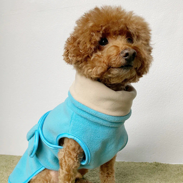 時毛小孩 高領保暖衣 海水藍