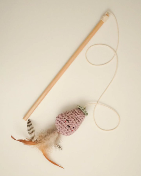 Qbabyxi pet 編織羽毛逗貓棒