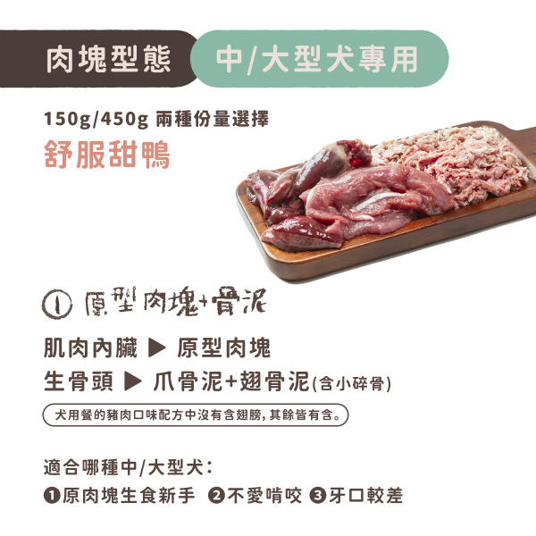 TrueRaw初肉 犬用原型生食主餐｜肉來我就初 舒服甜鴨