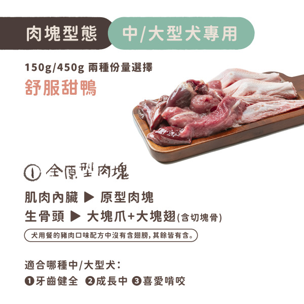 TrueRaw初肉 犬用原型生食主餐｜肉來我就初 舒服甜鴨