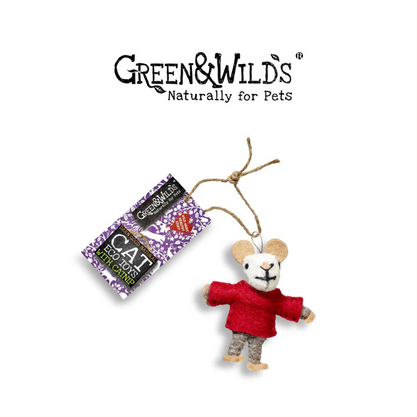GREEN&WILDS 天然羊毛氈貓薄荷貓咪玩具 老鼠弟弟巴尼