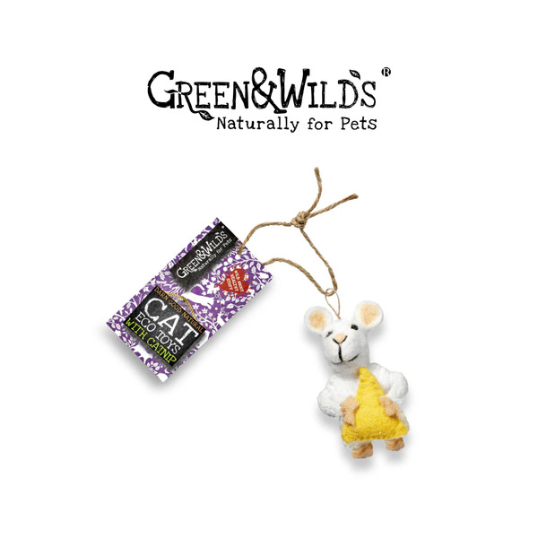 GREEN&WILDS 天然羊毛氈貓薄荷貓咪玩具 老鼠美食家傑克