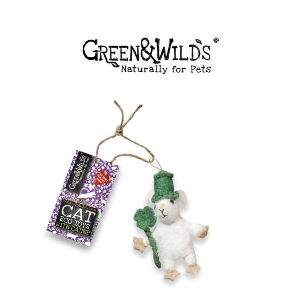 GREEN&WILDS 天然羊毛氈貓薄荷貓咪玩具 老鼠冒險家墨菲