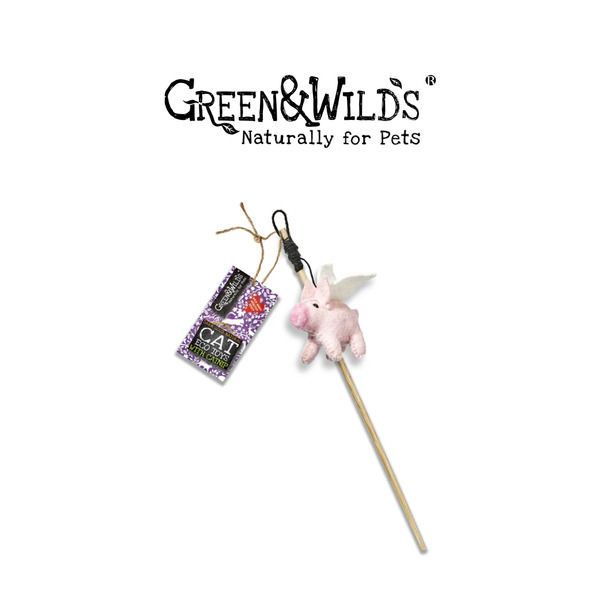 GREEN&WILDS 天然羊毛氈貓薄荷逗貓棒 小豬蘇蘇