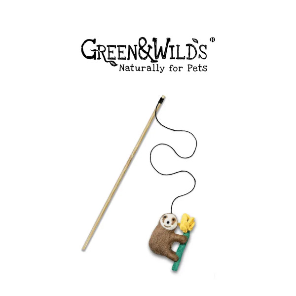GREEN&WILDS 天然羊毛氈貓薄荷逗貓棒 樹懶莎莉