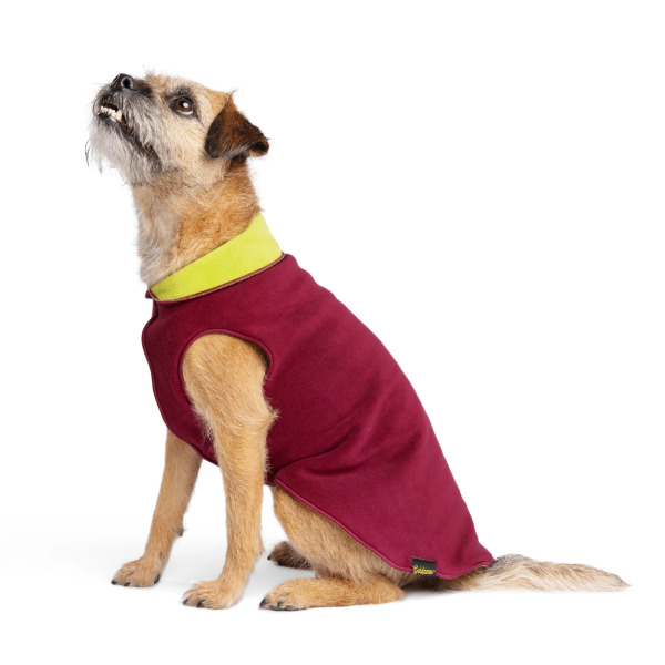 Gold Paw 雙層彈性刷毛背心 酒紅/牛油果